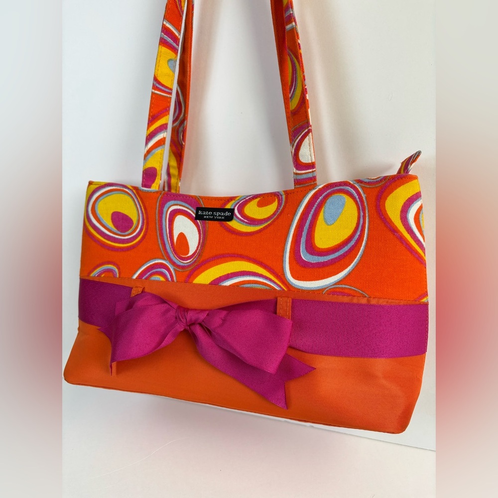 kate spade Orange & Pink Canvas Bow Tote - Picture 15 of 15